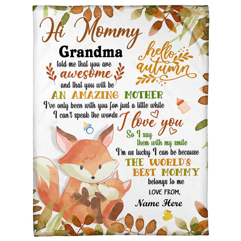 Blanket For 1st Time Mom From Baby Cute Baby Foxes Autumn Season Blanket, Blankets For Mothers Day