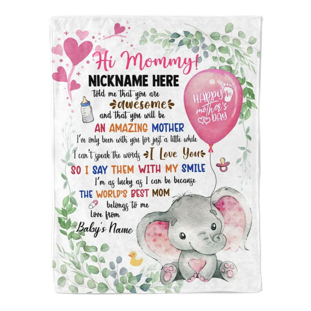 Blanket For New Mom Pink Newborn Baby Elephants Say With Smile From Baby Blanket, Blankets For Mothers Day