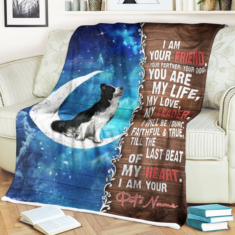 Bolder Collie Is Your Friend Fleece Throw Blanket - Sherpa Fleece Blanket - Gifts For Dog Lover