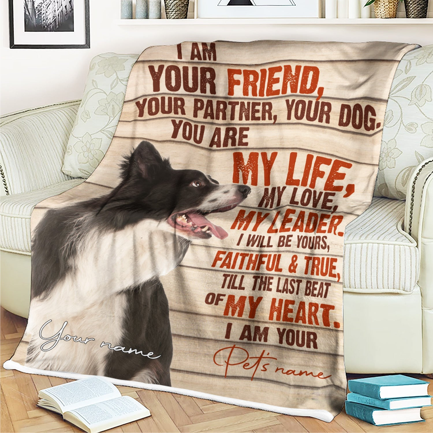Border Collie - Your Friend Your Partner Blanket - Gift For Dog Loverrs - Memorial Sherpa Blanket, Fleece Blanket