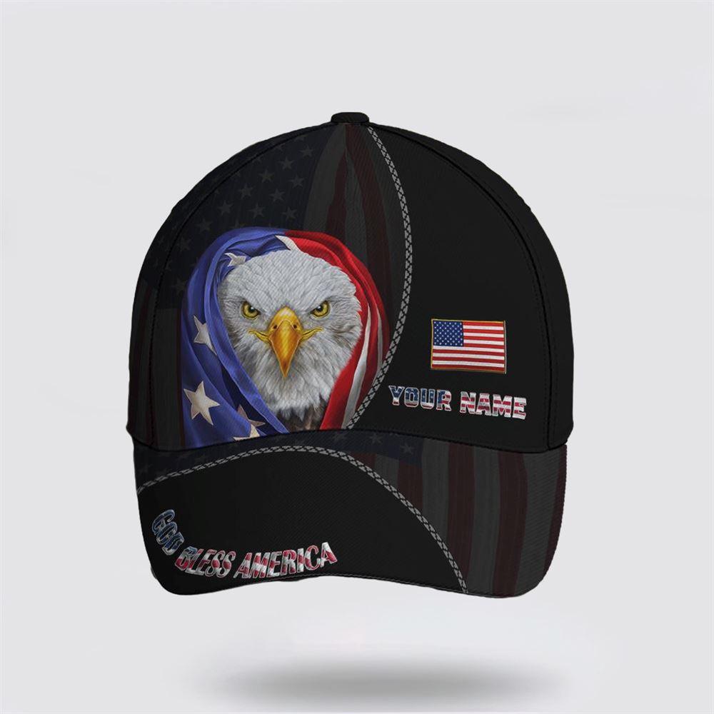 Christian Baseball Cap, Bless America Eagle With Flag Baseball Cap, Mens Baseball Cap, Women's Baseball Cap