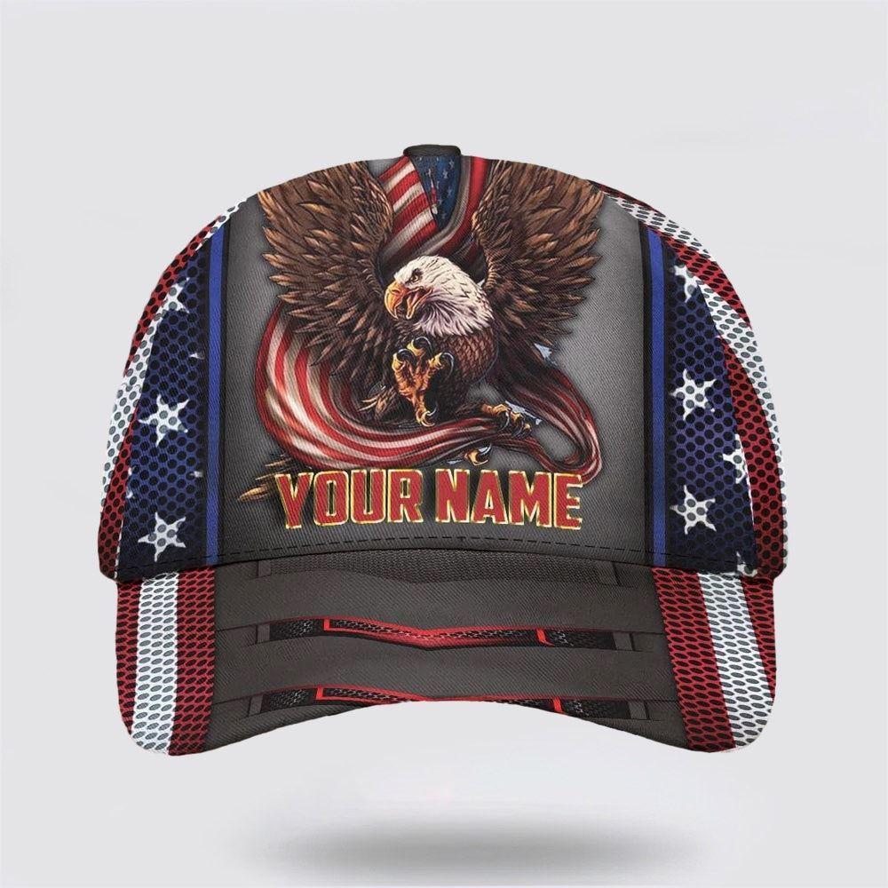 Christian Baseball Cap, Eagle Ameriacan Custom Name Baseball Cap, Mens Baseball Cap, Women's Baseball Cap