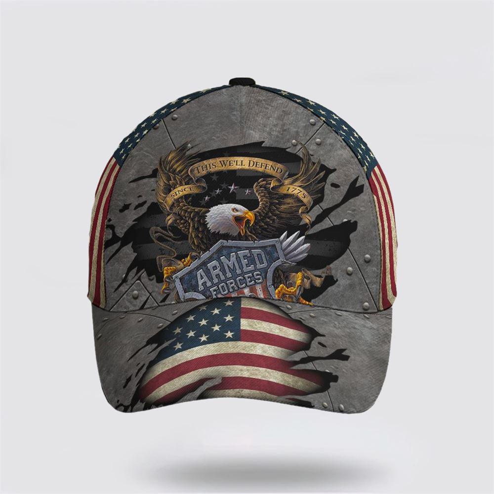 Christian Baseball Cap, Eagle Armed Force US Flag Baseball Cap, Mens Baseball Cap, Women's Baseball Cap