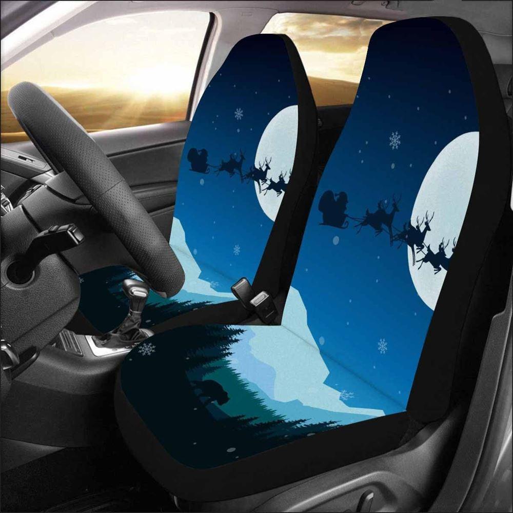 Christmas Car Seat Covers, A Magical Christmas With Santa Claus And Reindeer Car Seat Covers