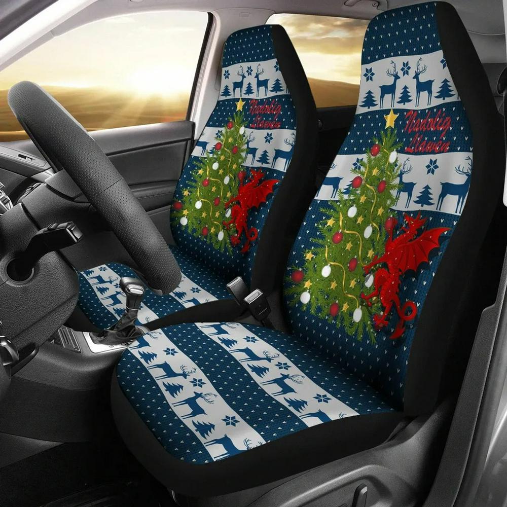 Christmas Car Seat Covers, Christmas Car Seat Covers Dragon And Christmas Tree