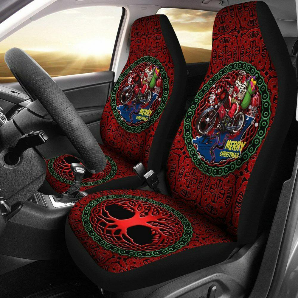 Christmas Car Seat Covers, Isle Of Man Tourist Trophy Races Car Seat Covers Merry Christmas