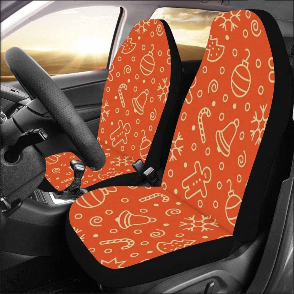 Christmas Car Seat Covers, Pine Tree Decoration Motifs Car Seat Covers