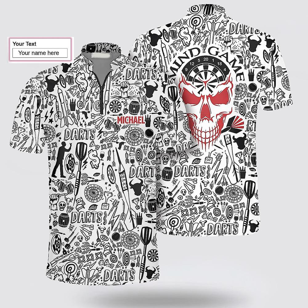 Custom Name Doodle Pattern Darts Pattern Dart Jerseys Shirt
