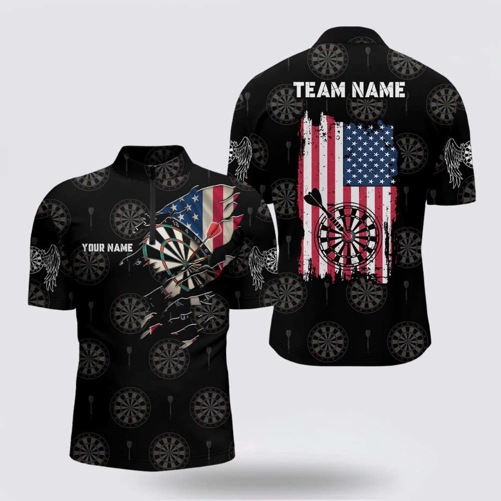 Dart Jerseys, American Flag Dart Jerseys Retro Patriotic For Men, Custom Dart Jerseys
