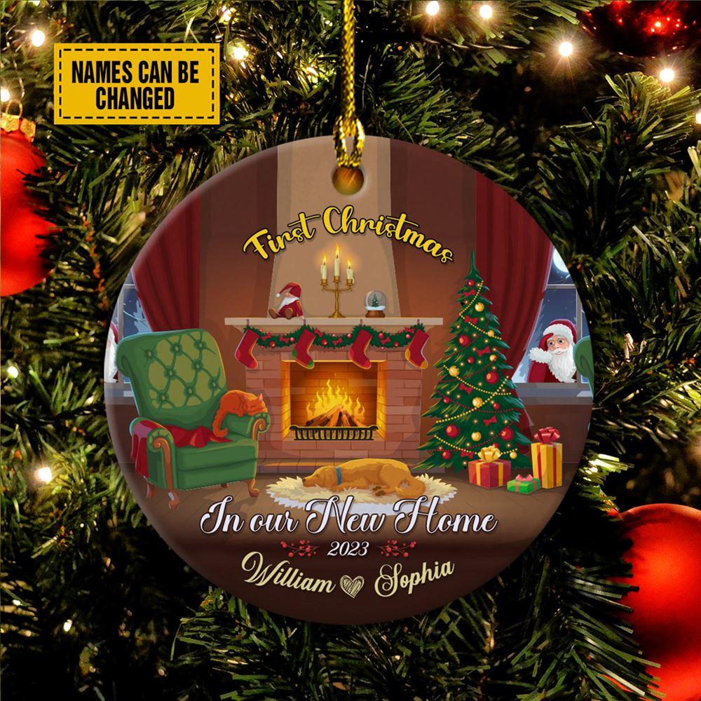 Personalised Christmas Ornament, First Christmas In our New Home Ceramic Ornament, Christmas Ornaments 2023