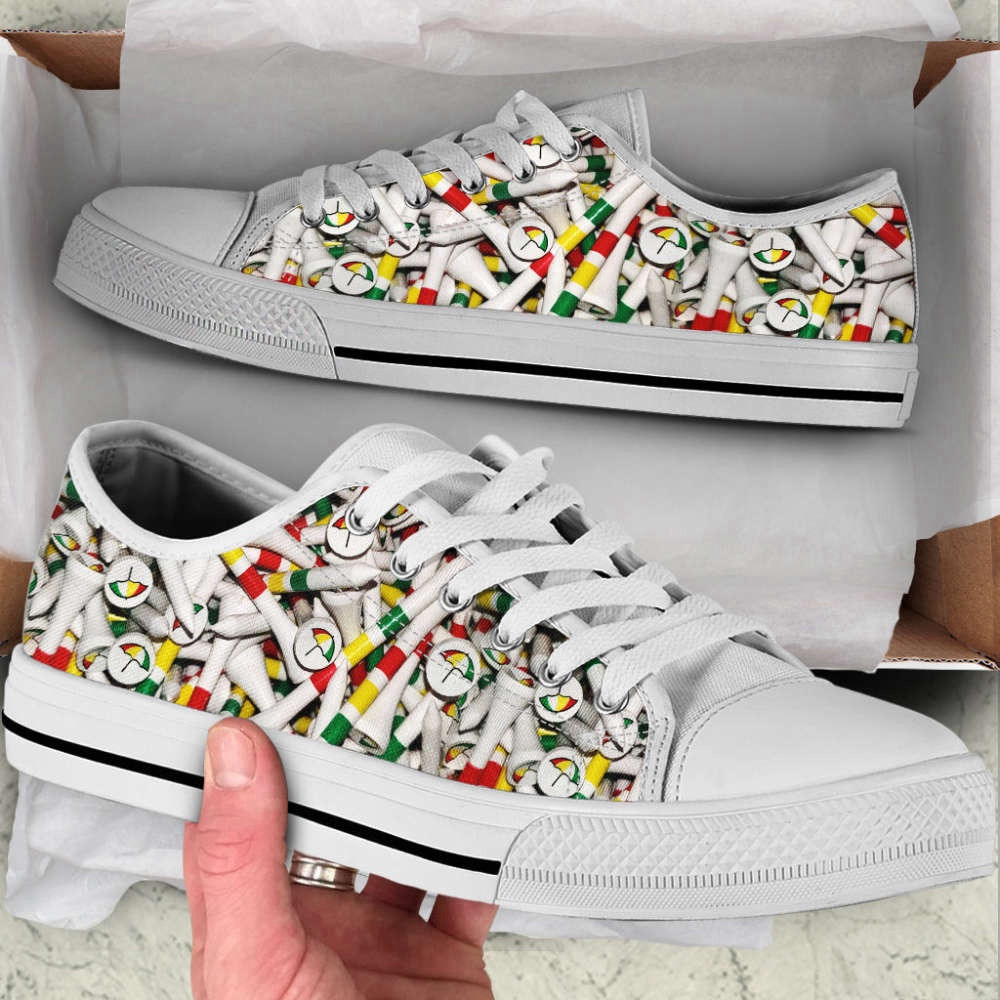 Trendy Golf Tee Low Top Shoes Canvas Print, Low Top Sneakers, Sneakers Low Top