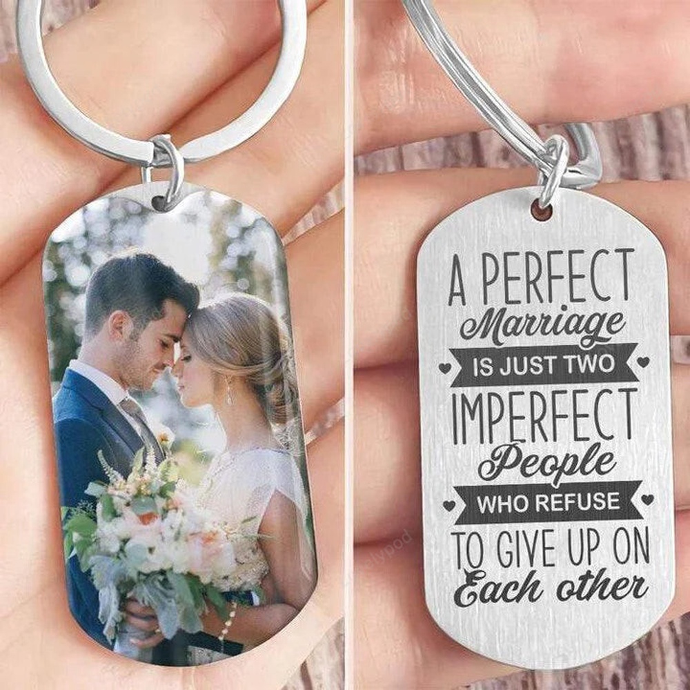 Valentine Keychain, A Perfect Marriage Custom Couple Keychain, Husband And Wife For Wedding Day Gift - Excoolent