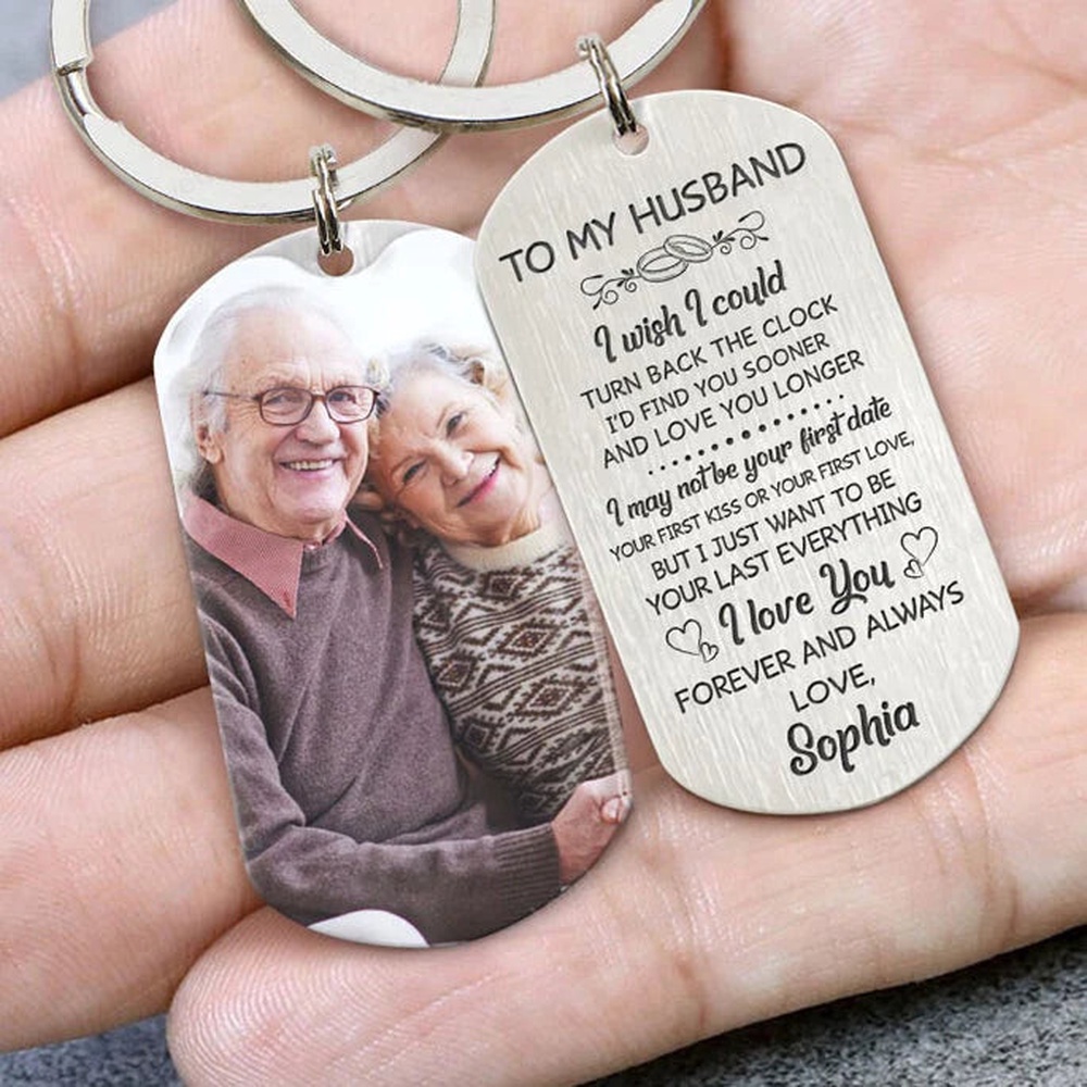 Valentine Keychain, Custom Photo Keychain, Turn Back The Clock, Personalized Valentine Keychain, - Excoolent