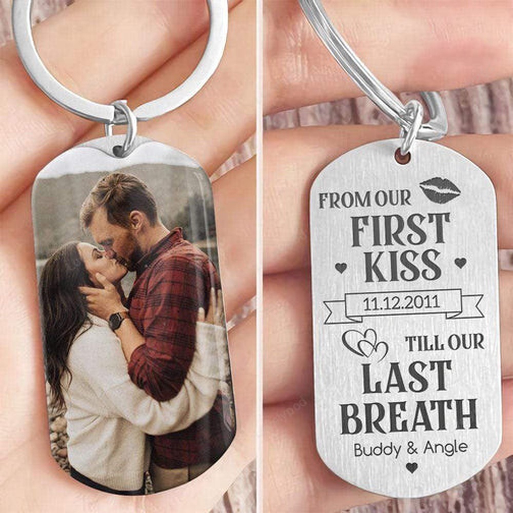 Valentine Keychain, From Our First Kiss Till Last Breath Couple Keychain, Valentines Day Gift For Couple - Excoolent