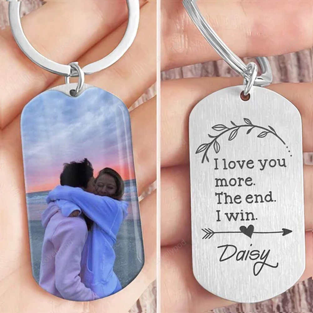 Valentine Keychain, I Love You More The End I Win Couple Metal Keychain, Valentines Day Gift For Couple - Excoolent