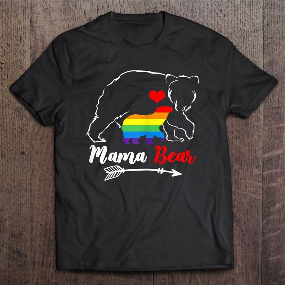 Womens Lgbt Mama Bear Gay Pride Proud Mom Mother's Day T-Shirt, Mother's Day Shirts, Happy Mothers Day Shirts