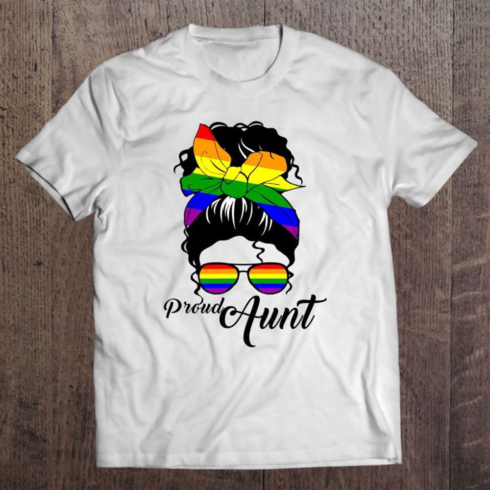 Womens Proud Aunt Mother's Day Gay Pride Lgbt-q T-Shirt, Mother's Day Shirts, Happy Mothers Day Shirts